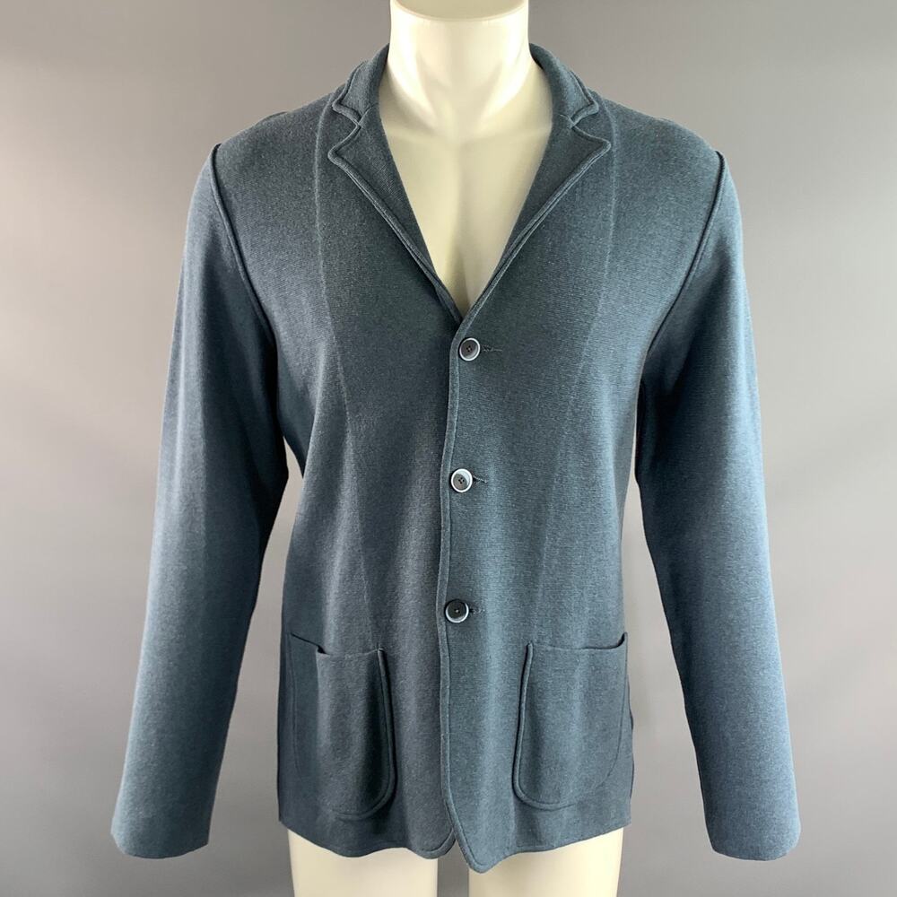 MAURIZIO BALDASSARI Chest Size 40 Size M Blue Cotton Cardigan Jacket